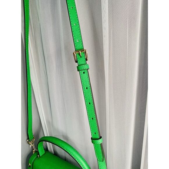 NWOT Michael Kors Dillon Green Palm STD MD Messenger Leather Handbag MSRP $368 - Picture 9 of 16